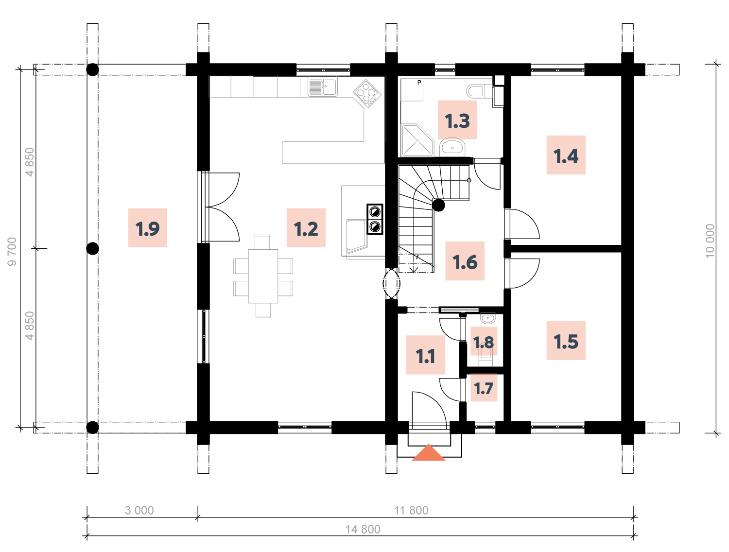 YUKON - půdorys přízemí