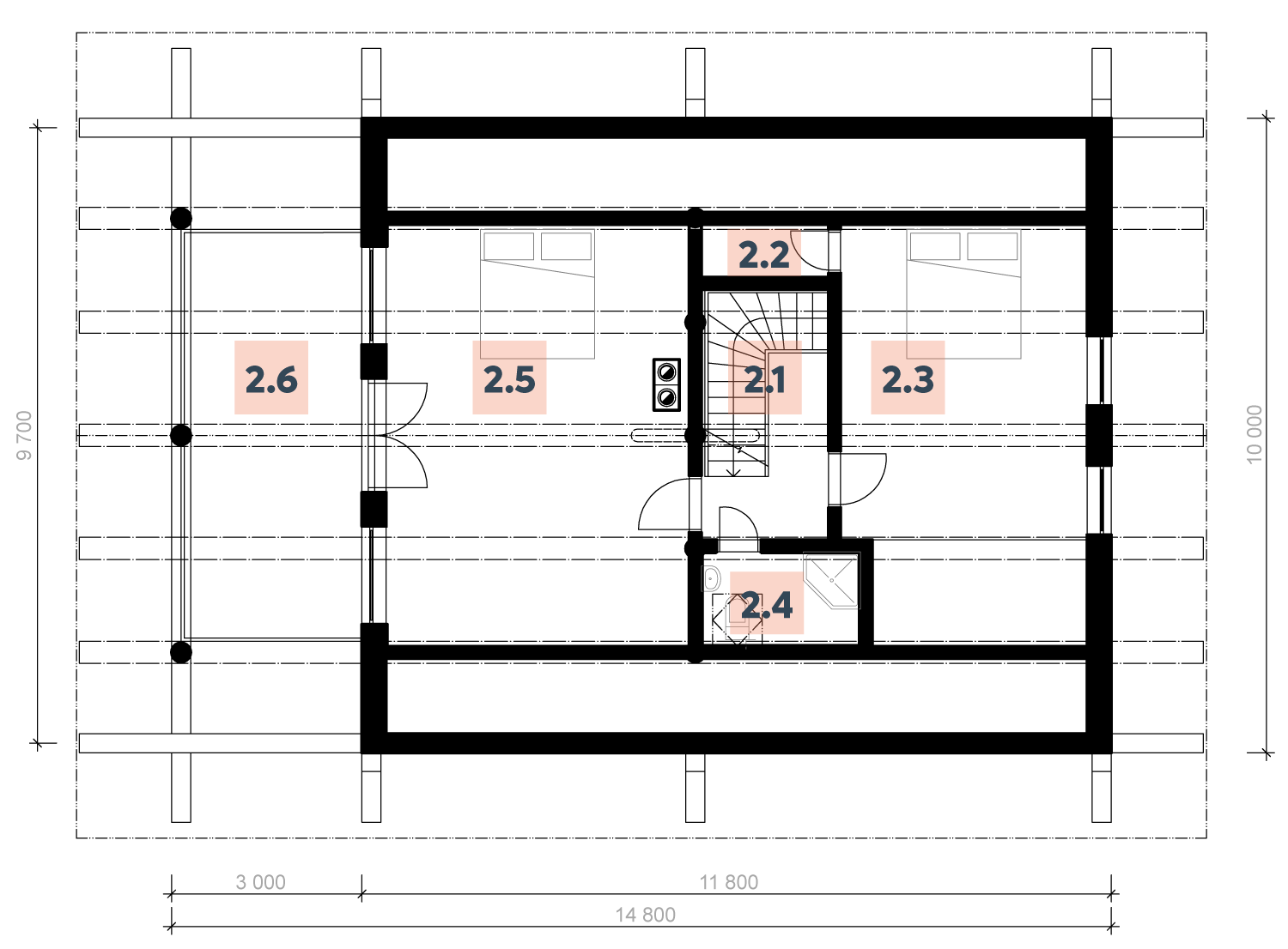 YUKON - půdorys 1. patro